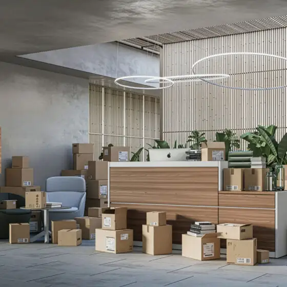 Pakker i receptionen